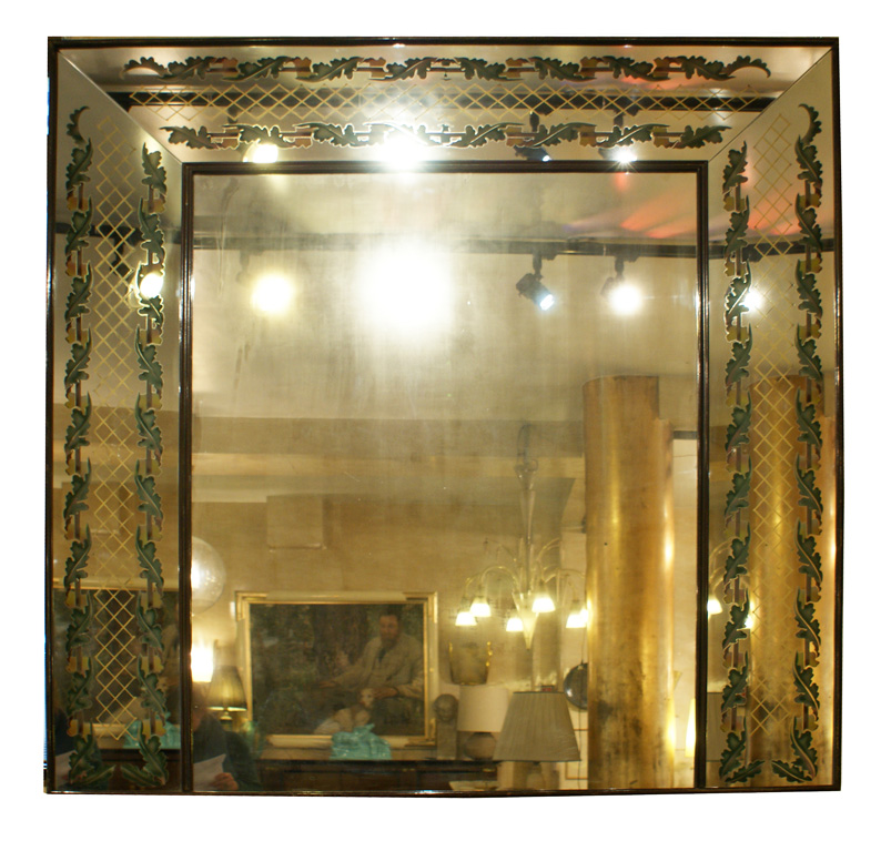 Specchio con Vintage Edera decorata del XX Secolo Pezzo di storia autentico - Robertaebasta® Art Gallery opere d’arte esclusive.